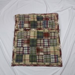 Pair 2 Woolrich Home Plaid Madras Shams 29x23